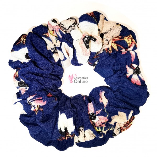 Elastic pentru par Cod ECD027CC Bleumarin cu model floral